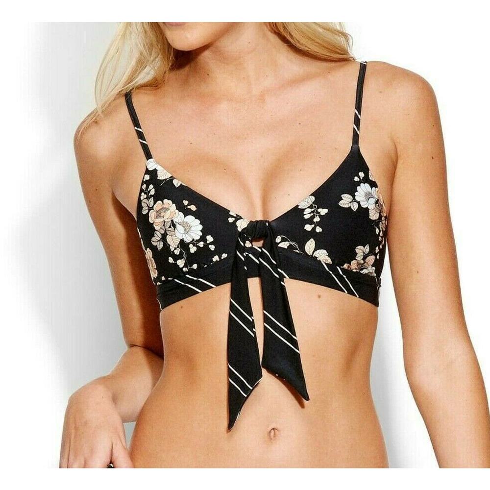 Seafolly Splendour Fixed Tri Bra Bikini Top  Black